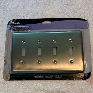 Amerelle Devon Brushed Nickel Quadruple Switch Plate